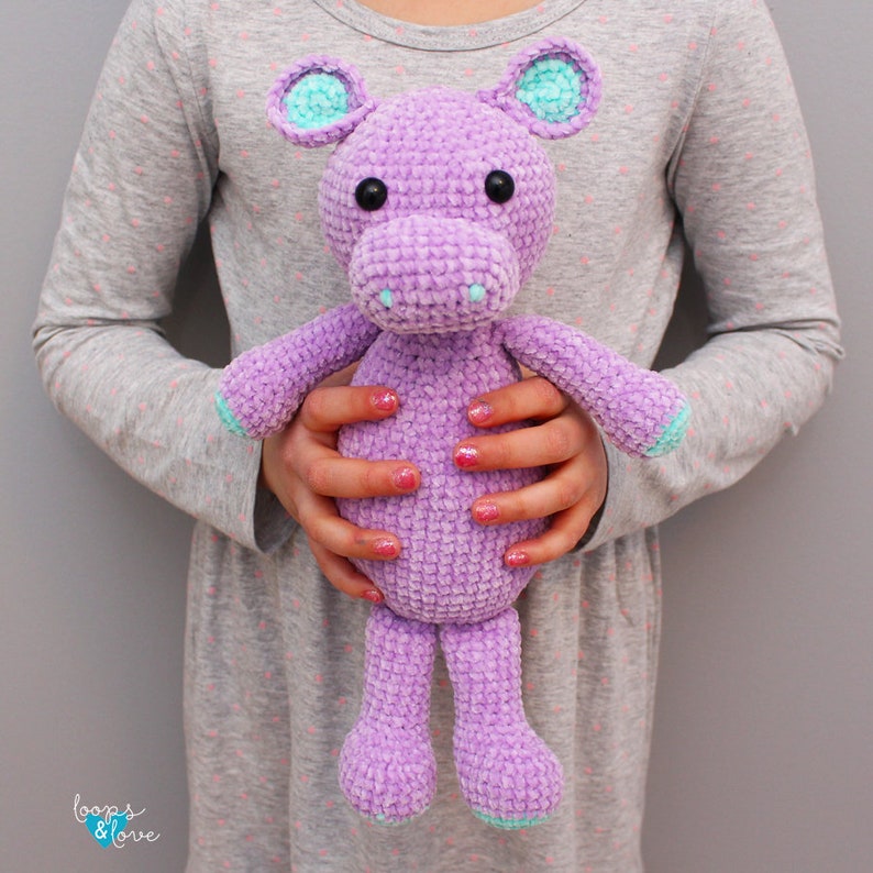 Hippo Amigurumi Crochet Hippo Amigurumi Crochet Pattern Crochet Animals Crochet Stuffed Animal image 1
