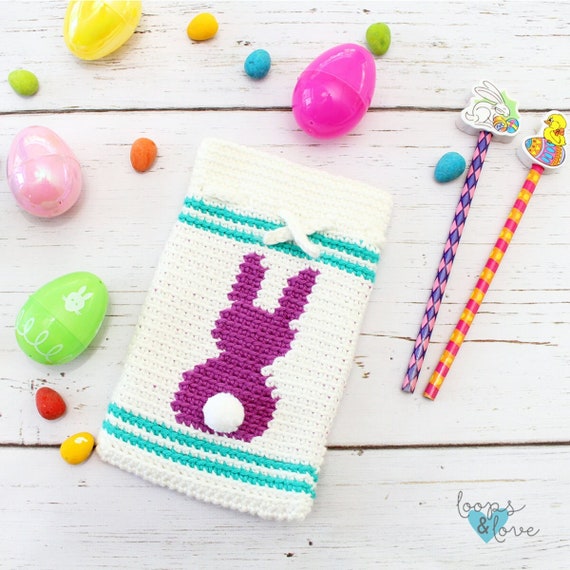 Crochet Easter Bunny Bag Crochet Bunny Pouch Easter Crochet Pattern  Easter Gift Bag Crochet Bunny Crochet Bag Pattern