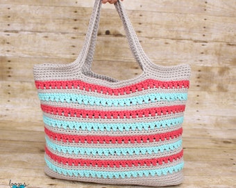 Beach Please Crochet Tote Bag Pattern | Criss Cross Design (PDF Pattern)