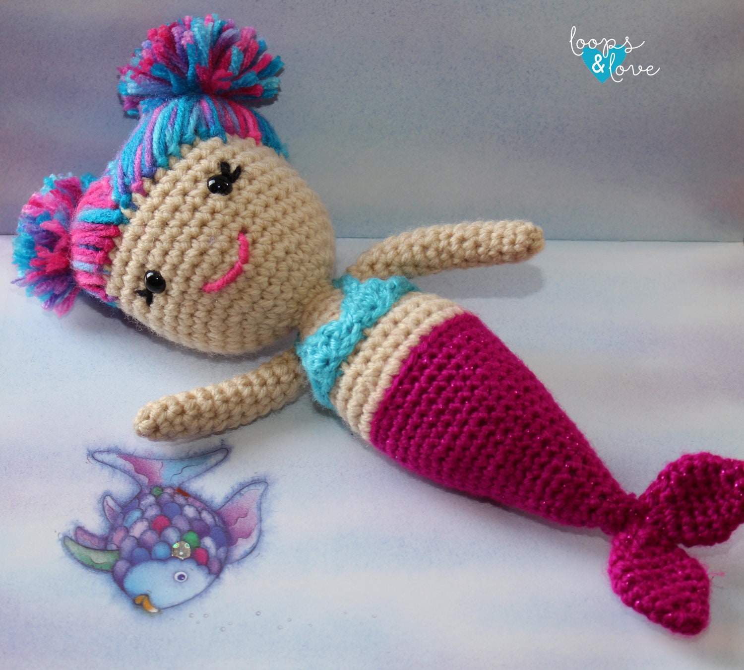 39 Mermaid Crochet Patterns: Amigurumi Dolls, Pocket Mermaids, and Creative Sea-Inspired... 13 Amigurumi Mermaid Crochet Pattern 9.5" Doll
