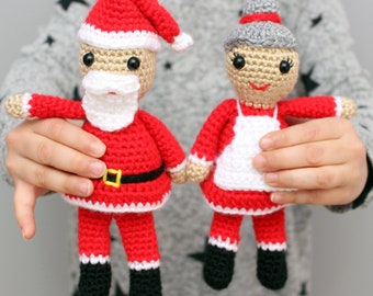Mini Santa and Mrs. Claus Amigurumi | Santa Amigurumi | Mrs. Claus Amigurumi | Christmas Amigurumi | Holiday Crochet | Crochet Ornament