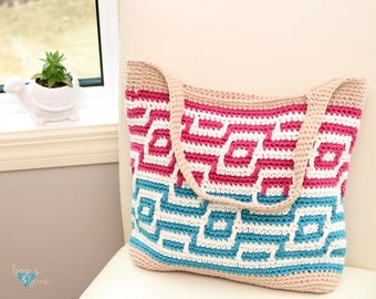 Mosaic Crochet Tote Bag Pattern | PDF Download