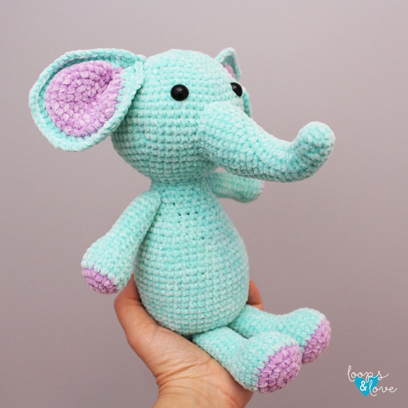 Elephant Amigurumi Crochet Elephant Amigurumi Crochet Pattern Crochet Animals Crochet Stuffed Animal image 2