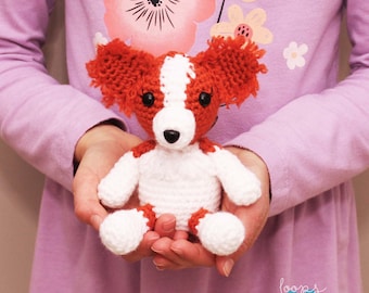 Crochet Papillon Dog Amigurumi Pattern | Puppy Toy (PDF Pattern)