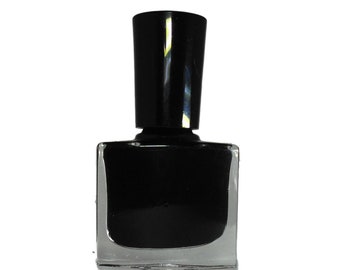 JET Opaque Black  Nail Polish Nail Art Lacquer Top Coat Luster Pearl Vegan Friendly Polishes