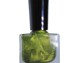 KRYPTONITE   Irridescent  Chartreuse Gold  Green Nail Polish Nail Art Lacquer Top Coat Luster Pearl Vegan Friendly