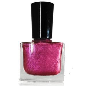 SCARLET O&#39;HARA - Iridescent -  Hot Fuchsia Pink - Glossy Shimmer Nail Polish - Nail Art - Lacquer - Top Coat- Luster Pearl - Vegan Friendly