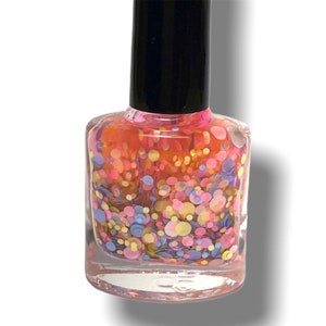 Carnivale Nail Polish: Multi Color Pastel Glitter Dots, Vegan Friendly
