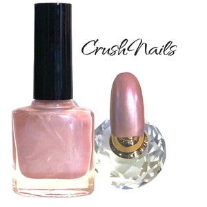 Pink Blush Pearl Iridescent Glitter Nail Polish: Vegan Friendly