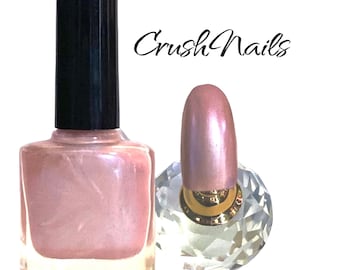 Pink Blush Pearl Iridescent Glitter Nail Polish: Vegan Friendly