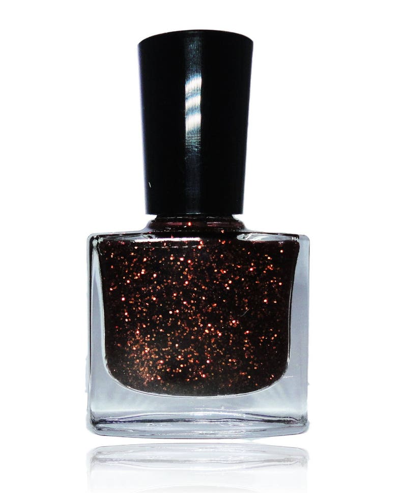 REVELATION Bronze Brown Glitter Nail Polish Nail Art Lacquer Top Coat 9