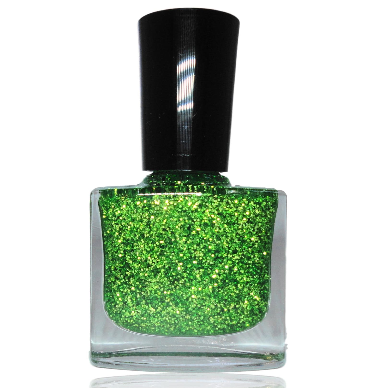Green Nail Polish Lime Glitter Nail Art Lacquer Top Coat Luster Pearl Vegan Friendly Bath