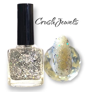 Interstellar-Dots  Silver Holographic  - Nail Polish Nail Art Lacquer Top Coat Luster Pearl Vegan Friendly
