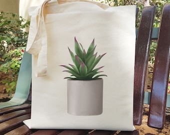 Spikey Plant ART Bag for Life Tote | Gardener Gift l Cotton Bag l Illustrated Shopping Bag |