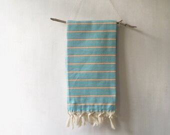 Marley Hammam Towel ( Turquoise Stripe )