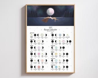 Wild Swimming 2027 Lunar Calendar Print