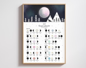 Wolf 2027 Lunar Calendar Print