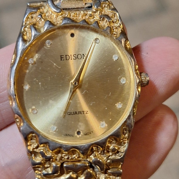 Vintage Edison quartz Gold Nugget ladies watch