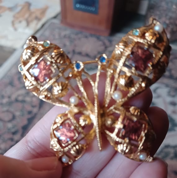 Old vintage Avon Butterfly brooch - image 1