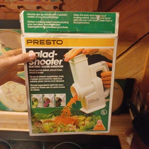 New Presto 02910 Electric 5 Piece Salad Shooter, Slicer, Shredder Cones,  Instruction Booklet, Never Used in Box Condition, New Box INV1010 