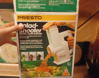 New Vintage Presto Salad Shooter Electric Food Slicer Shredder