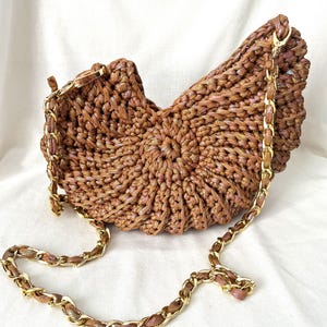 Handgemaakte gehaakte schelpentas, boho-schelpentas, handgemaakte zomerportemonnee, strandfeesttas, zeemeermintas