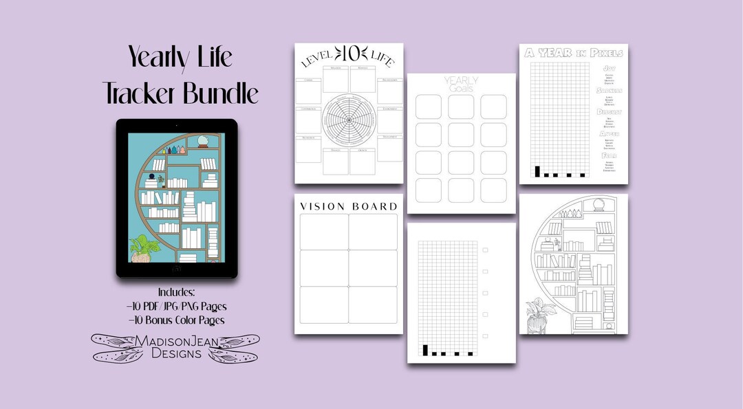 Digital/printable Life Yearly Trackers | Bullet Journal | Creative ...