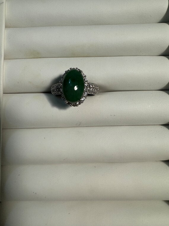 Fwd: Burma Jade ring A grade CZ and silver size 7… - image 2
