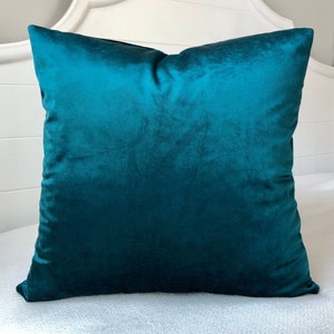 Teal Velvet Pillow Cover 12x20~Teal Pillow~Turquoise Velvet Pillow Cover~Peacock Blue Throw Pillow Cover by Spicy Nacho Decor