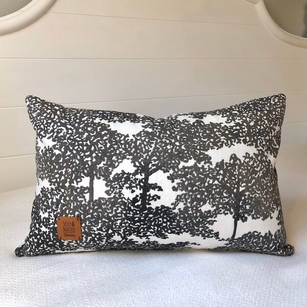 Black and White Lumbar Pillow Etsy