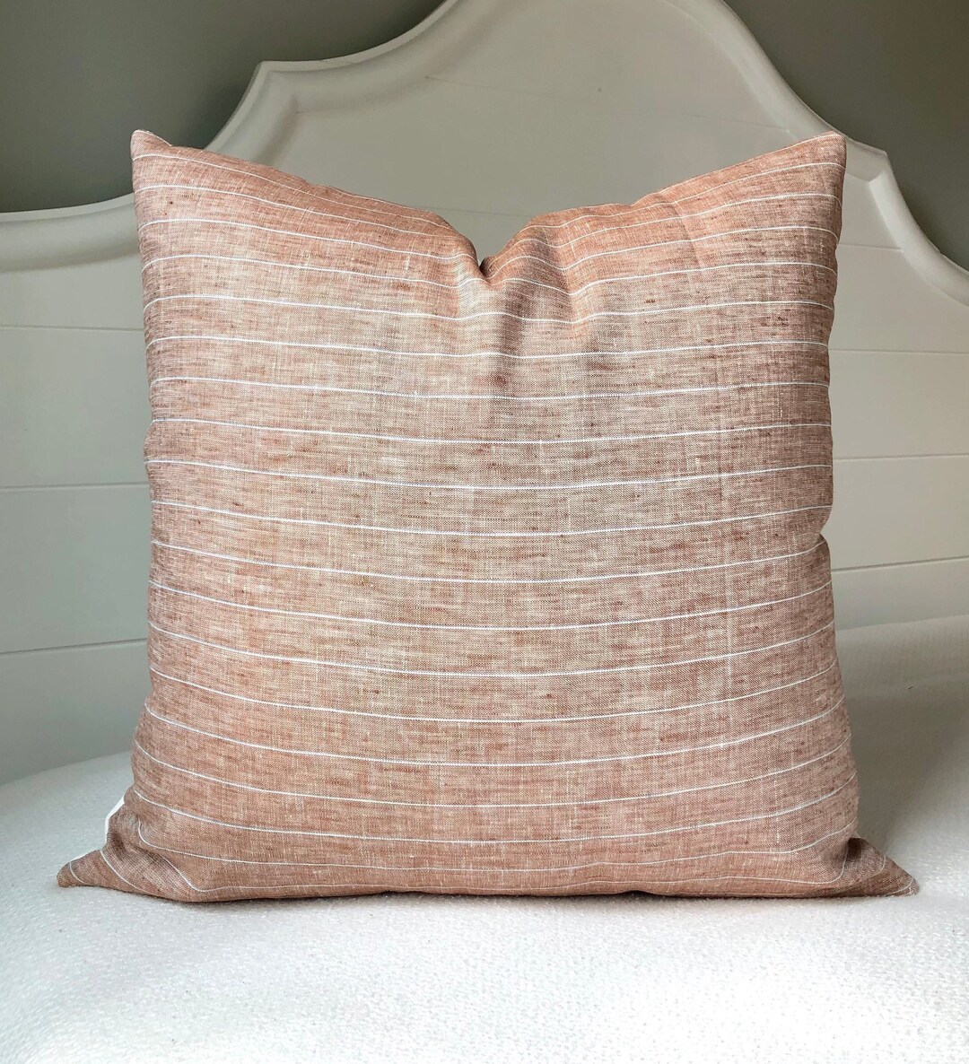 Light Rust Pillow Covers 20x20terracotta Pillow Cover Rust Stripedmuted
