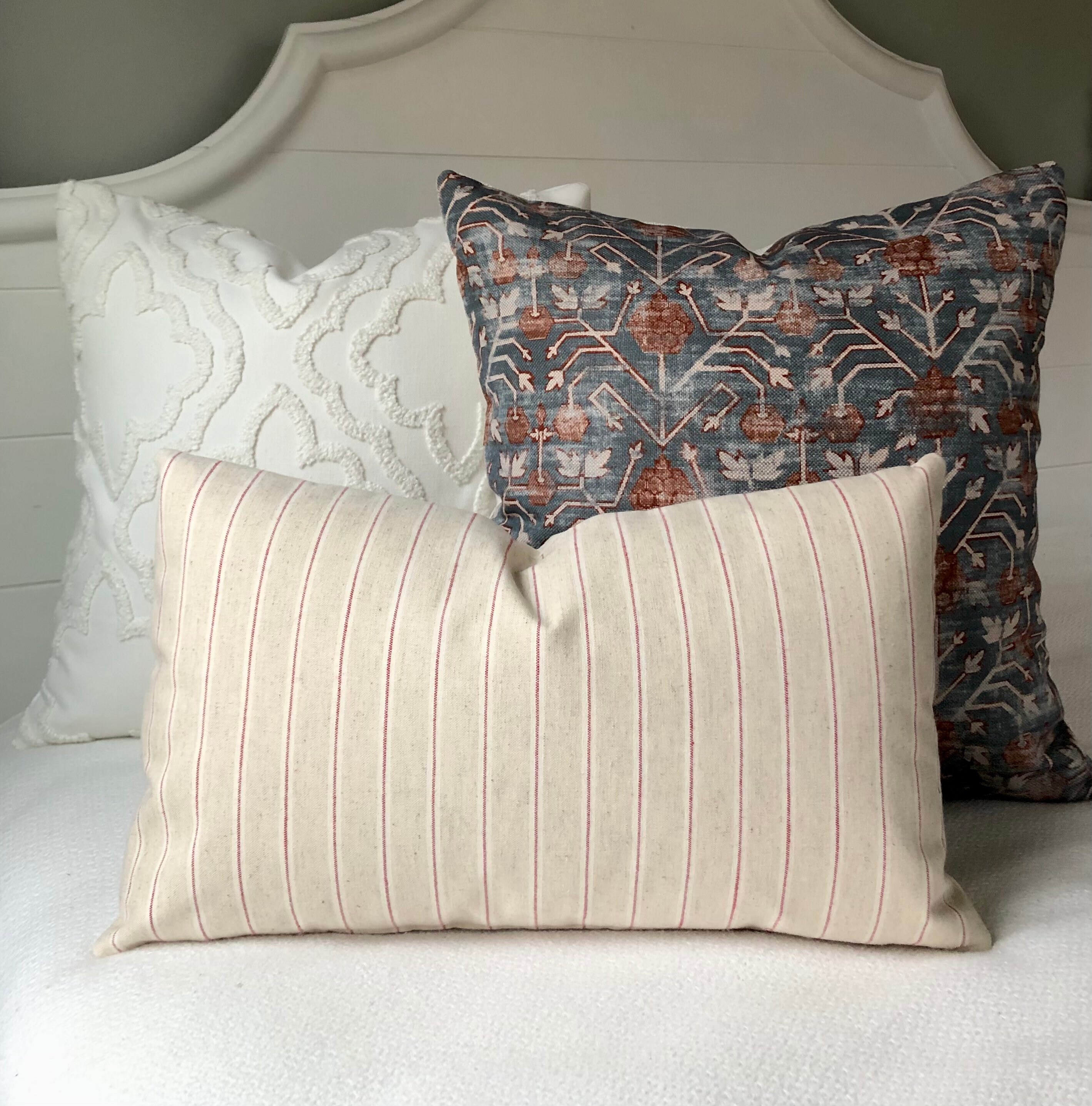 Lumbar Pillow Covers 12x20Farmhouse Pillow CoverTan and Red Etsy