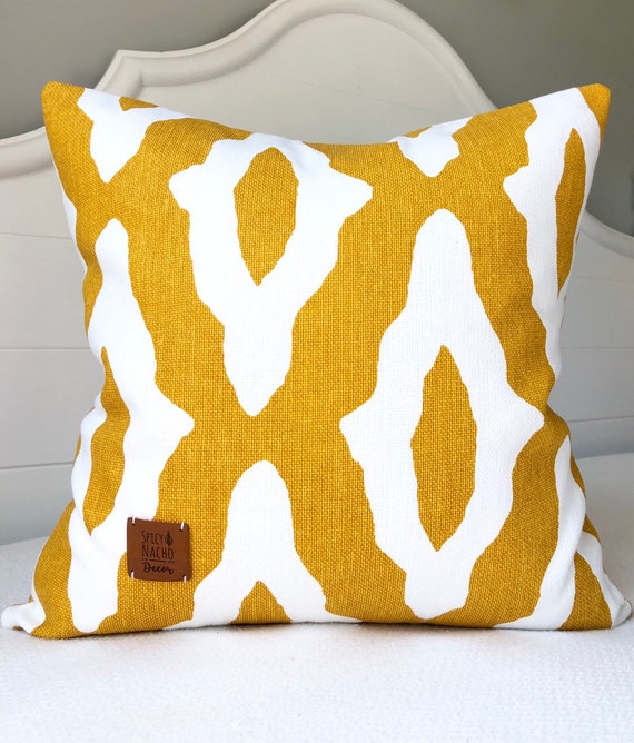 Mustard Yellow Throw Pillow Covers 18 X 18eclectic Etsy