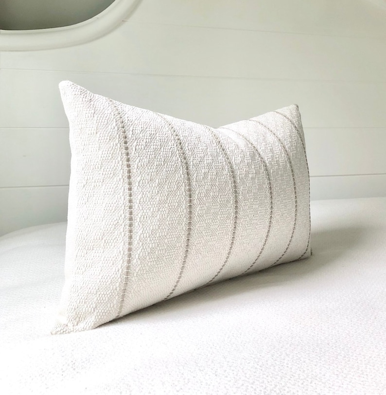Lumbar Pillow Covers 12x20cream Textured Pillow Cover With Etsy