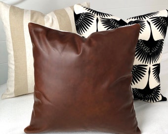 Brown Leather Pillow Cover: Chocolate Throw Pillow Case