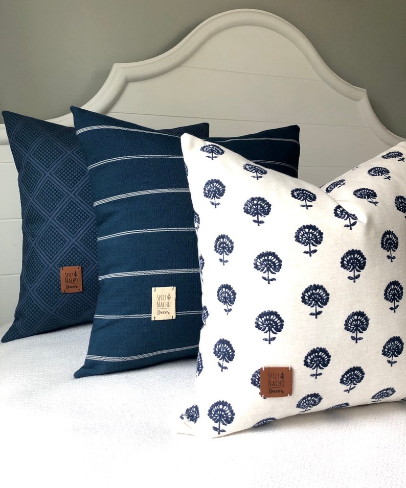 20x20 Pillow Cover Blue and White Pillow Covers 20x20blue Etsy