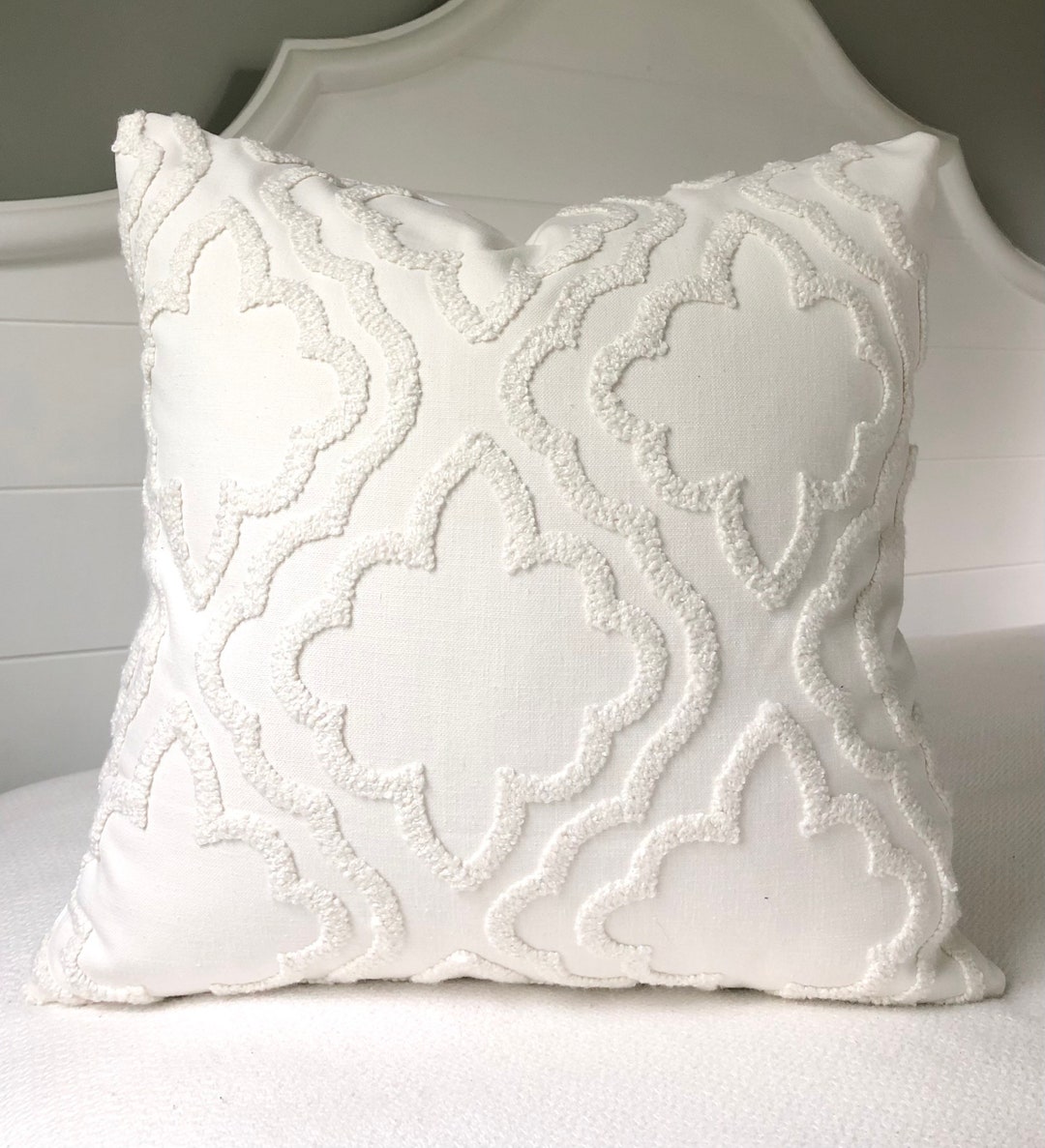 Tufted Pillow Cover 20x20white Textured Pillow Covers Etsy