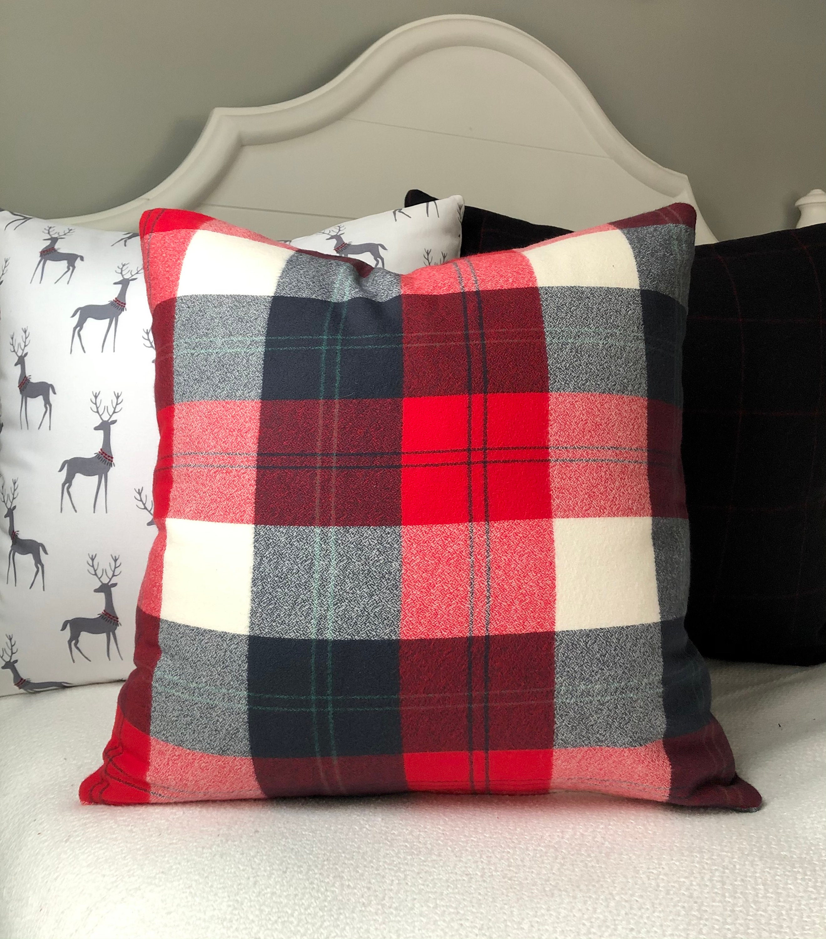 Plaid Pillow Covers 18 x 18Flannel Plaid Throw Pillow Covers Etsy
