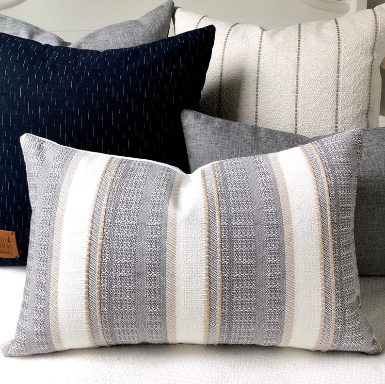 Lumbar Pillow Cover 12x20 Textured Pillowtextured Throw Etsy