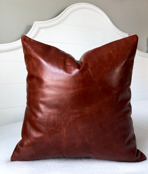 Leather Pillow Cover 18 X 18genuine, Brown Leather Throw Pillows