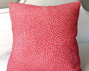 Coral Pink Throw Pillow Covers 20x20 Pillow Cover~Chenille Polka Dot Coral Pillow Cover 22x22 Textured Pillow by Spicy Nacho Decor