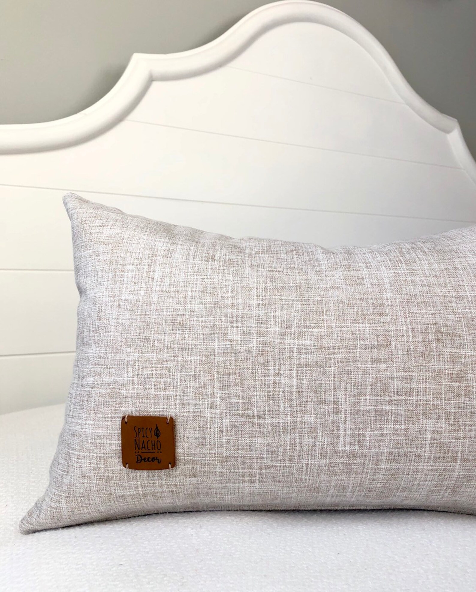 Beige Lumbar Pillow Covers 12x20 in Textured Chambray Cream Etsy