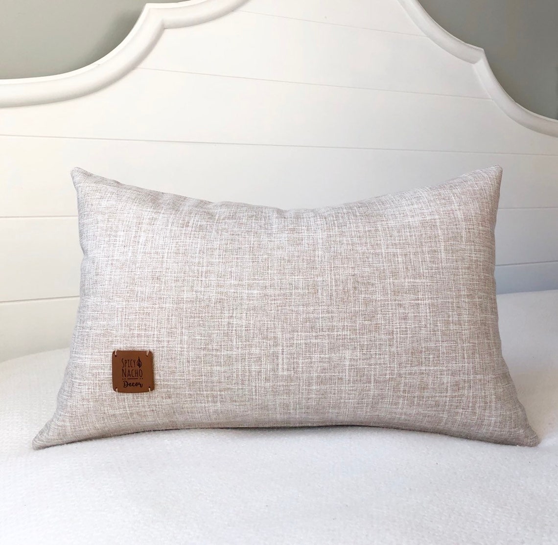 Beige Lumbar Pillow Covers 12x20 in Textured Chambray Cream Etsy