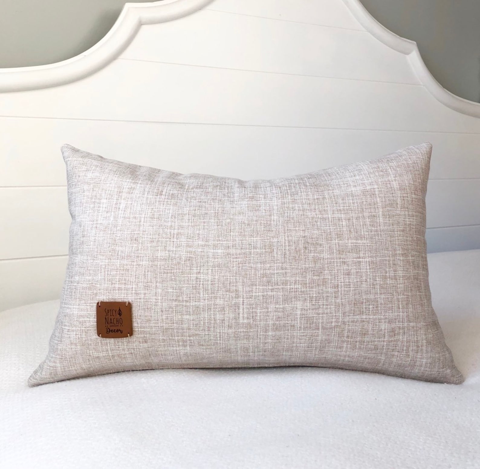Beige Lumbar Pillow Covers 12x20 in Textured Chambray Cream Etsy