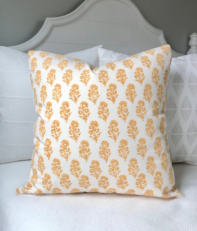 Ralph Lauren Pillow Covers 20x20Yellow & White Block Print Etsy