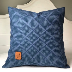 Blue Textured Pillow Covers 20x20 Pillow Cover~Blue Throw Pillow Covers Blue Genevieve Gorder Belgian by Spicy Nacho Decor