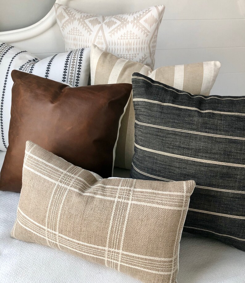 Charcoal Gray Pillow Covers 20x20 Pillow Covergray Striped Etsy