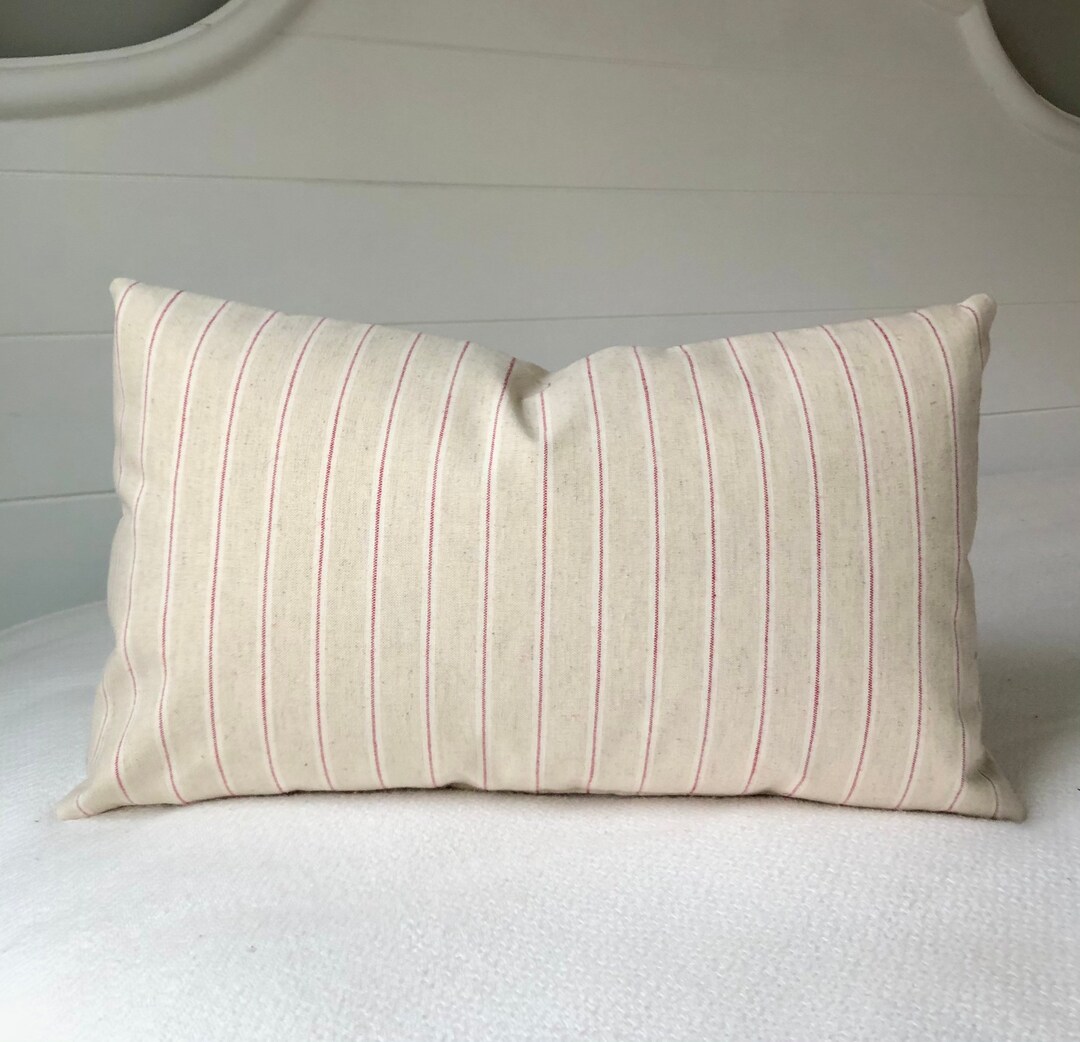 Lumbar Pillow Covers 12x20 Pillow Coverred and Tan Stripe Etsy