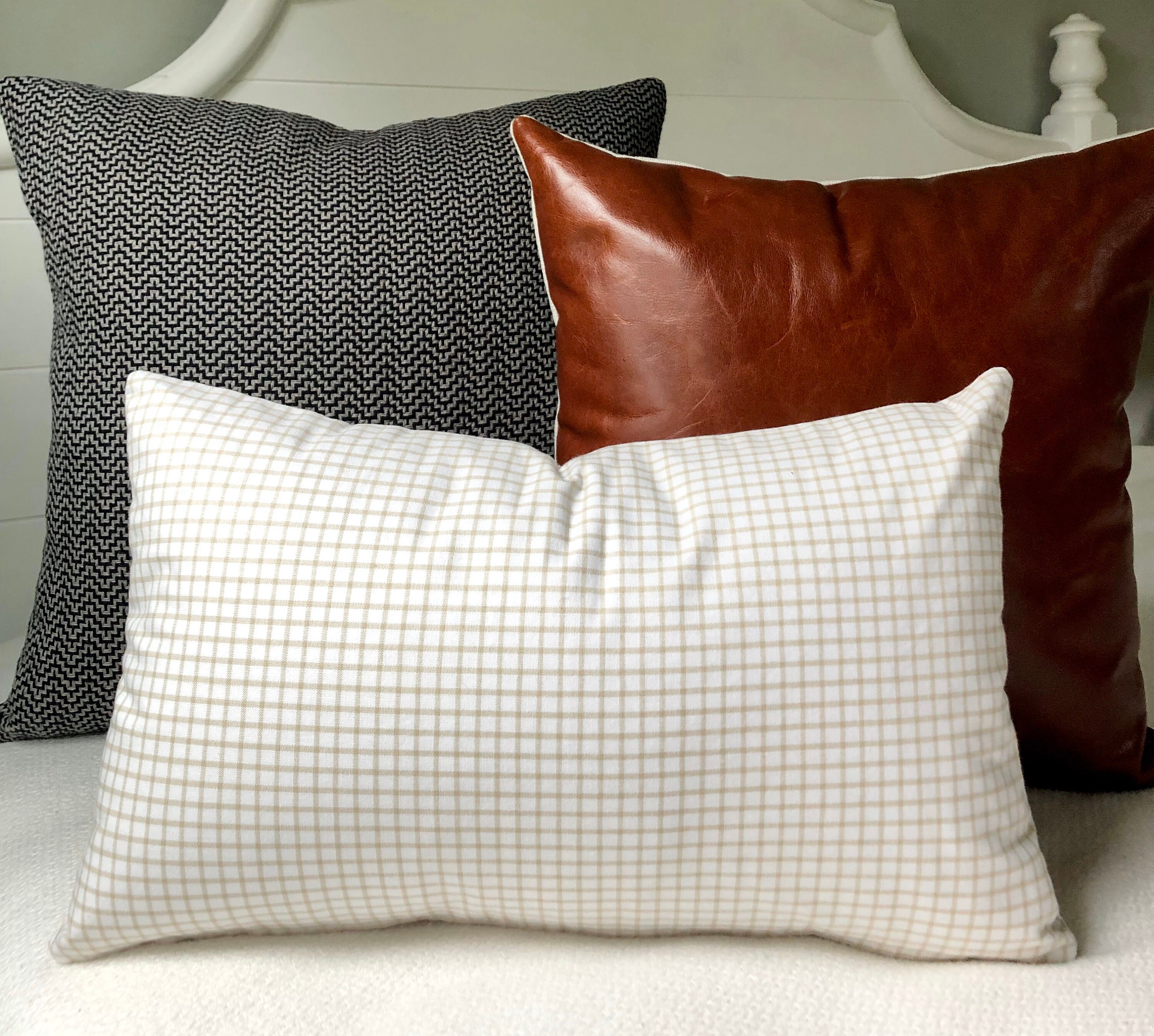 Throw Pillow Covers 20x20 Pillow Covergray & Navy Textured Etsy