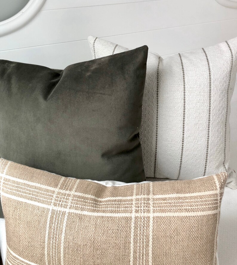 Pillow Covers 20x20 Pillow Coverstriped Cream Pillow Etsy